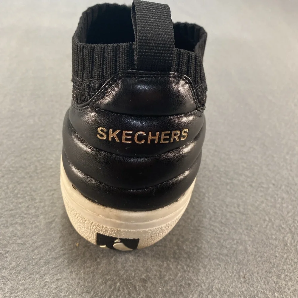Skechers Womens Black Mesh Rose Gold Slip On 10M